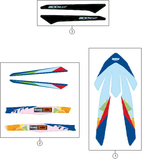 Sprängskiss: Decal – KTM 300 EXC 6DAYS CKD 2026