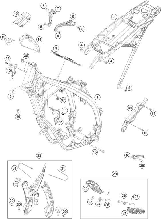 Sprängskiss: Frame – KTM 125 SX 2027