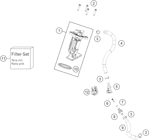 Sprängskiss: Fuel Pump – KTM 250 SX 2026