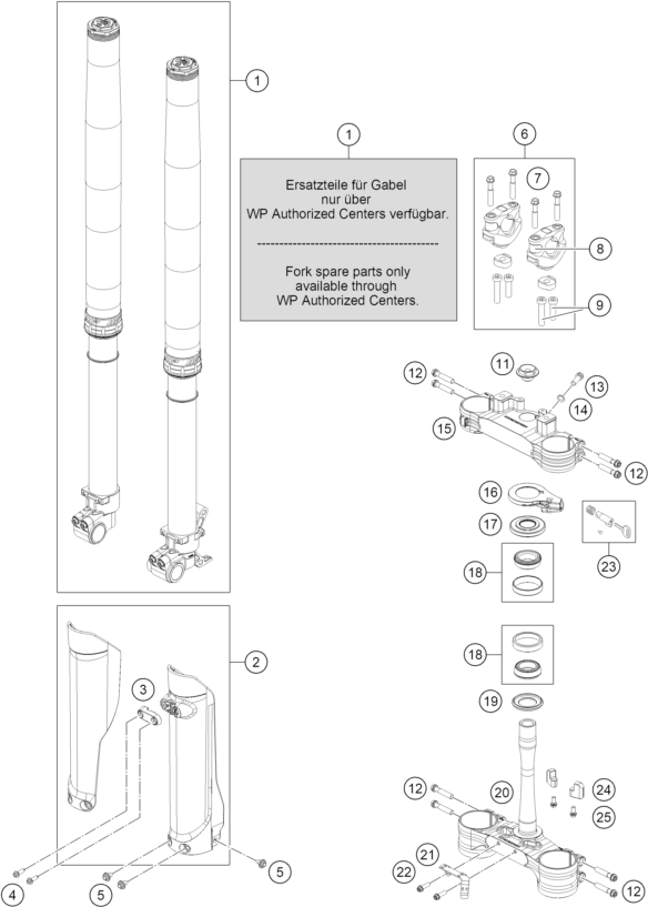 Sprängskiss: Front Fork, Triple Clamp – KTM KTM 450 RALLY REPLICA 2027