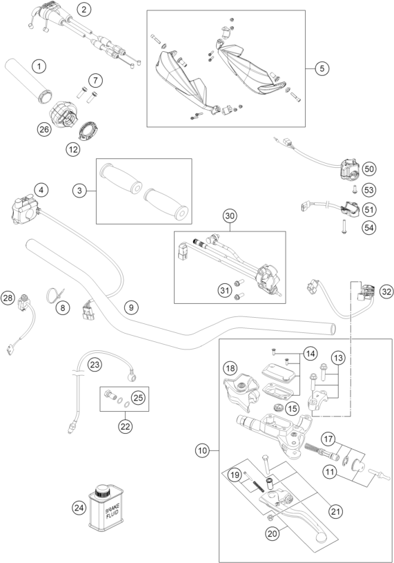 Sprängskiss: Handlebar, Controls – KTM KTM 450 RALLY REPLICA 2027