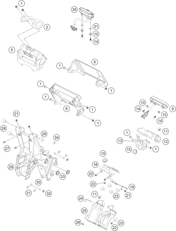 Sprängskiss: Instruments / Lock System – KTM 450 RALLY REPLICA `Sanders Edition` 2026
