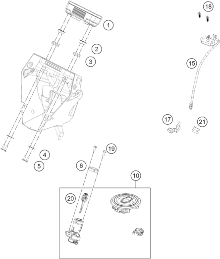 Sprängskiss: Instruments / Lock System – KTM 390 SMC R - B.D. 2026