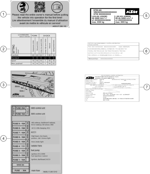 Sprängskiss: Technic Information Sticker – KTM 690 ENDURO R 2026