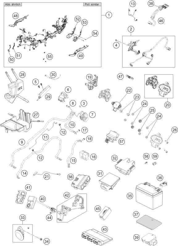 Sprängskiss: Wiring Harness – KTM BRABUS 1400 R 2026