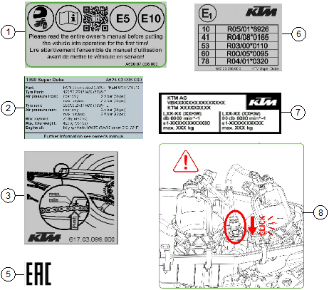 Sprängskiss: Technic Information Sticker – KTM BRABUS 1400 R 2026