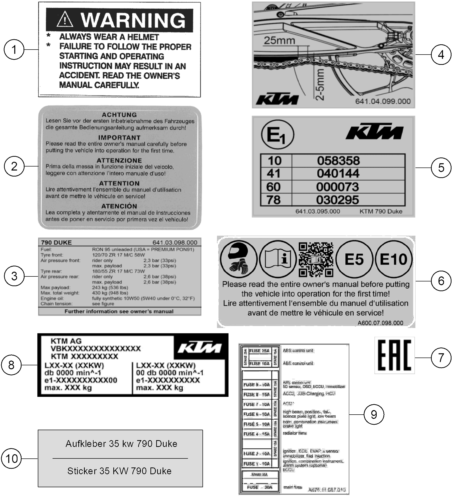 Sprängskiss: Technic Information Sticker – KTM 790 DUKE, black - D.D. 2026
