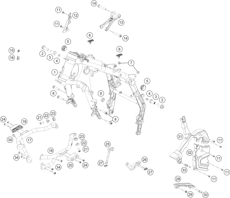 Sprängskiss: Frame – KTM 990 RC R TRACK 2026