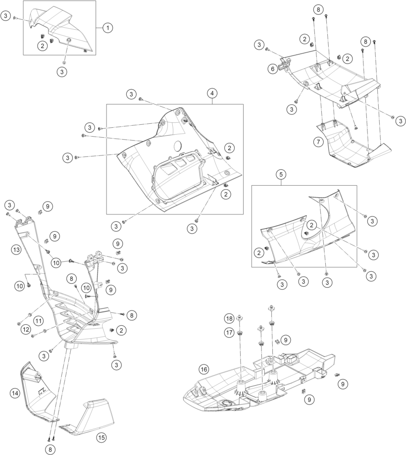 Sprängskiss: Cover – KTM 990 RC R TRACK 2026