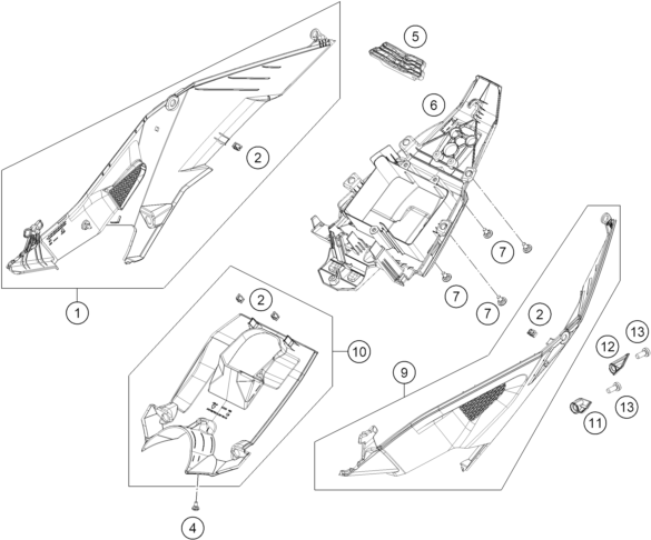 Sprängskiss: Trim Rear – KTM 990 RC R TRACK 2026