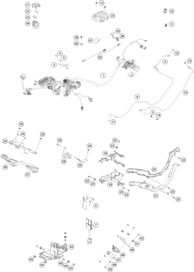 Sprängskiss: Wiring Harness – KTM 990 RC R TRACK 2026