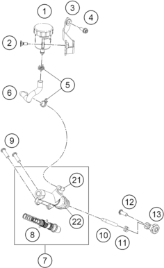 Sprängskiss: Rear Brake Control – KTM 990 RC R TRACK 2026