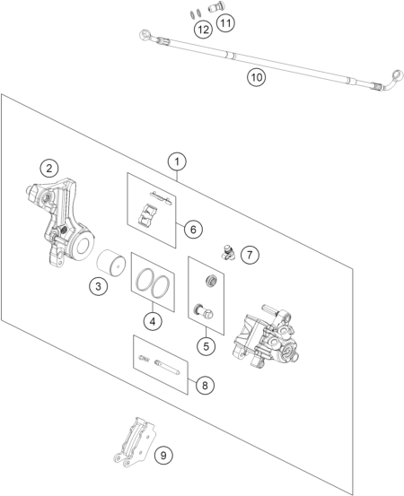 Sprängskiss: Rear Brake Caliper – KTM 990 RC R TRACK 2026