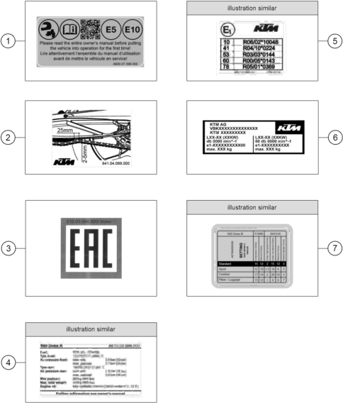 Sprängskiss: Technic Information Sticker – KTM 990 RC R, black 2026