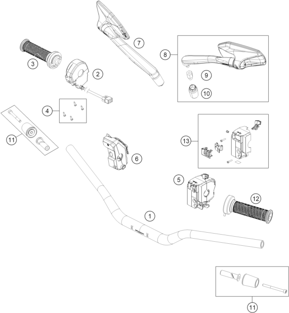 Sprängskiss: Handlebar, Controls – KTM 1390 SUPER DUKE RR 2026