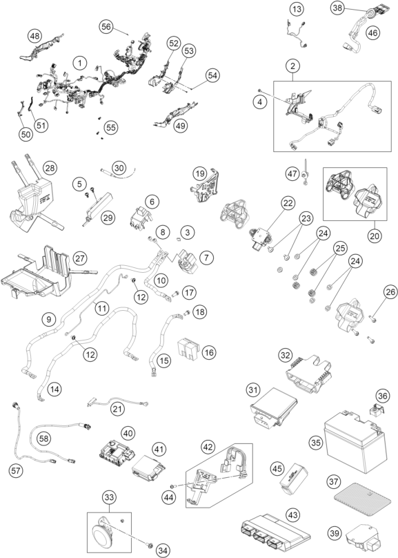 Sprängskiss: Wiring Harness – KTM 1390 SUPER DUKE RR 2026