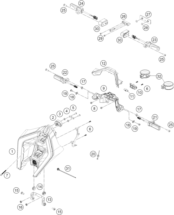 Sprängskiss: Lighting System – KTM 1390 SUPER DUKE RR 2026