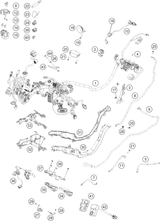 Sprängskiss: Wiring Harness – KTM 990 DUKE 2026
