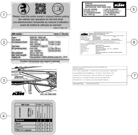 Sprängskiss: Technic Information Sticker – KTM 990 DUKE 2027