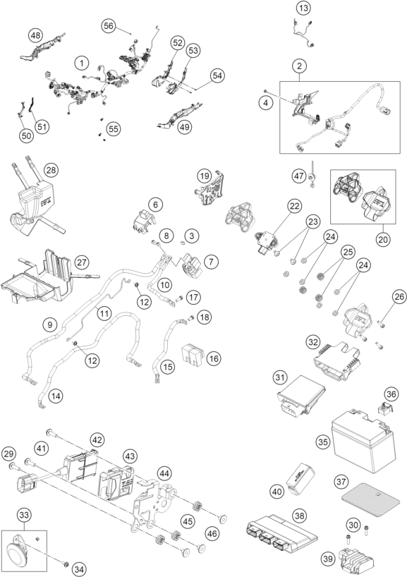 Sprängskiss: Wiring Harness – KTM 1390 SUPER DUKE RR TRACK 2026