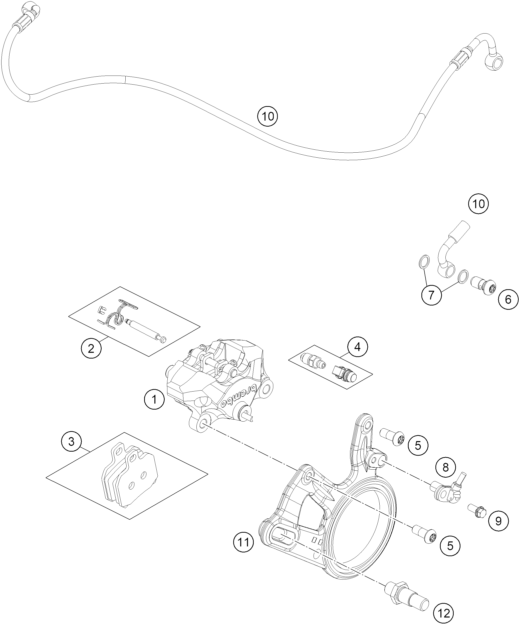 Sprängskiss: Rear Brake Caliper – KTM 1390 SUPER DUKE RR TRACK 2026