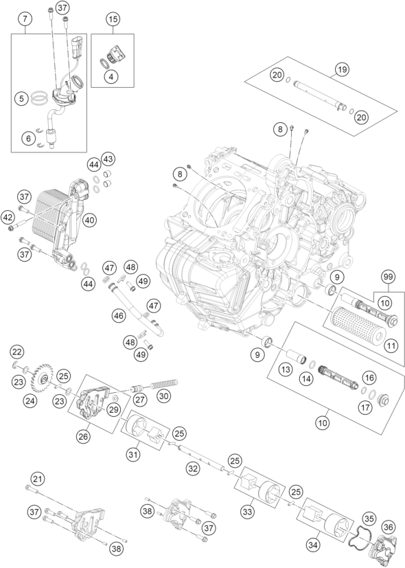 Sprängskiss: Lubricating System – KTM 1390 SUPER DUKE RR TRACK 2026