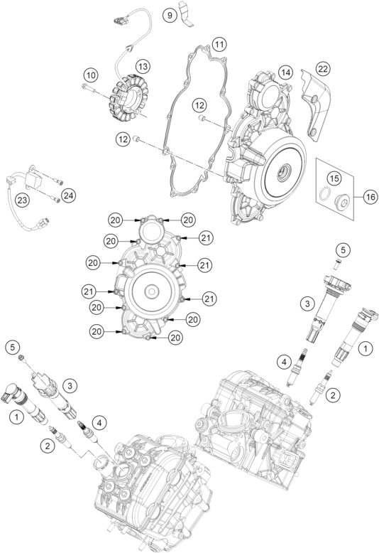 Sprängskiss: Ignition System – KTM 1390 SUPER DUKE RR TRACK 2026