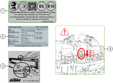 Sprängskiss: Technic Information Sticker – KTM 1390 SUPER DUKE RR TRACK 2026