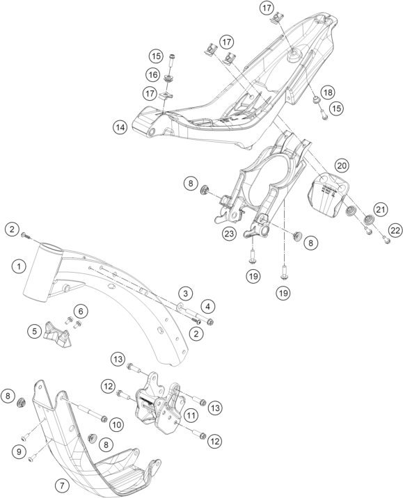 Sprängskiss: Frame – KTM SX-E 2.12 2027