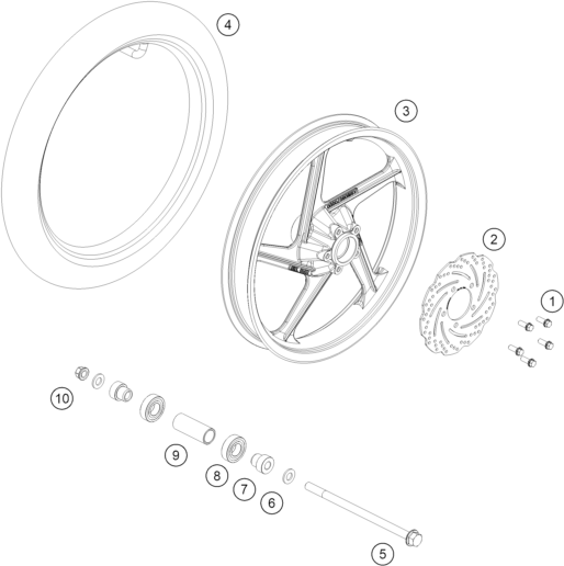 Sprängskiss: Front Wheel – KTM SX-E 2.12 2027