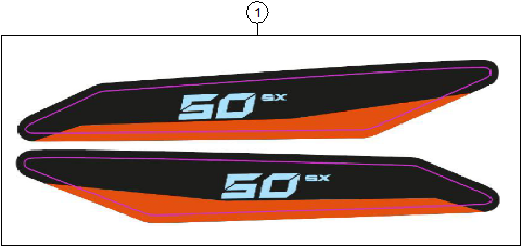 Sprängskiss: Decal – KTM 50 SX 2027