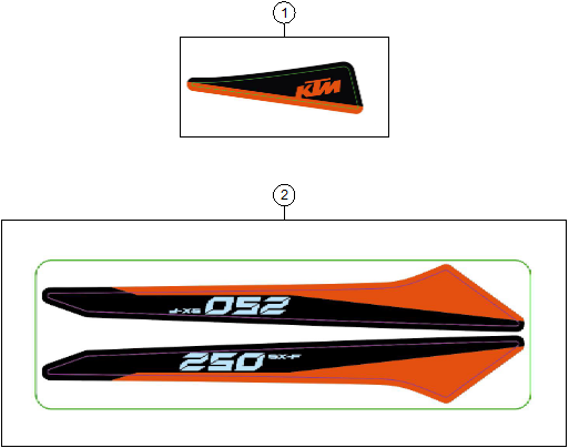 Sprängskiss: Decal – KTM 250 SX-F 2027