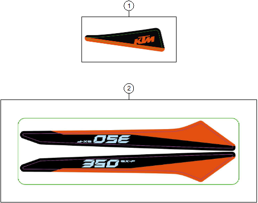 Sprängskiss: Decal – KTM 350 SX-F 2027