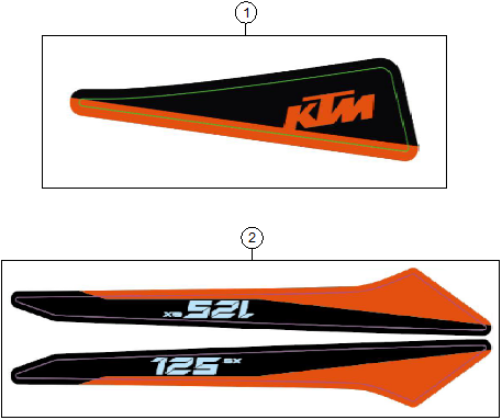 Sprängskiss: Decal – KTM 125 SX 2027