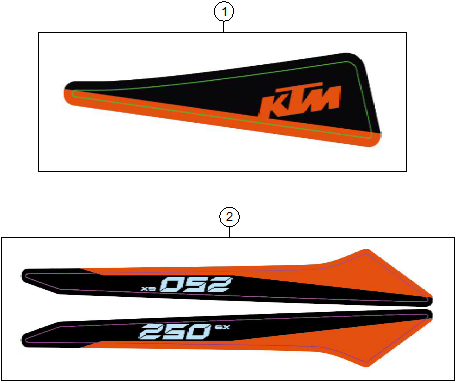 Sprängskiss: Decal – KTM 250 SX 2027