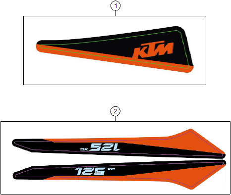Sprängskiss: Decal – KTM 125 XC 2027