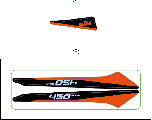 Sprängskiss: Decal – KTM 450 SX-F 2027