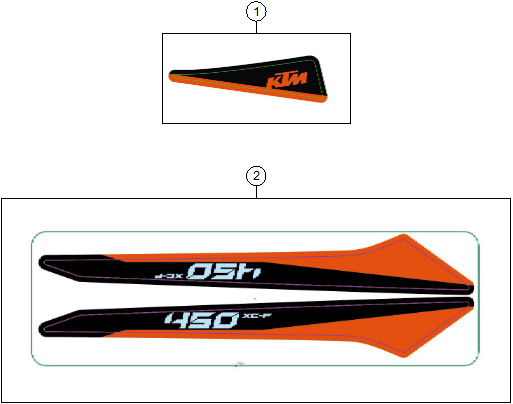 Sprängskiss: Decal – KTM 450 XC-F 2027