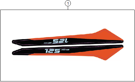 Sprängskiss: Decal – KTM 125 XC-W 2027