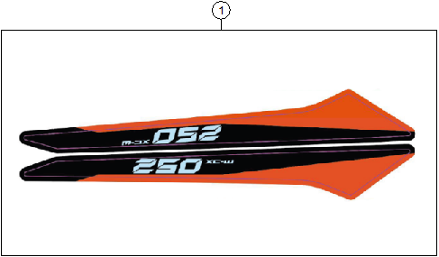 Sprängskiss: Decal – KTM 250 XC-W 2027