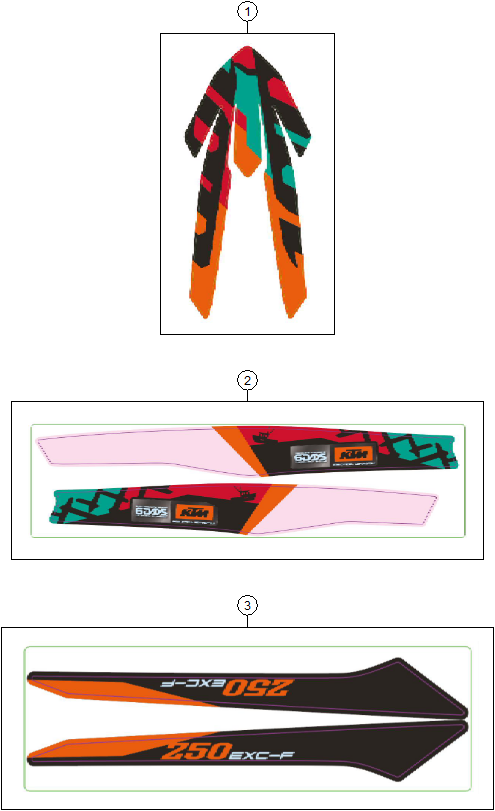 Sprängskiss: Decal – KTM 250 EXC-F 6DAYS 2027
