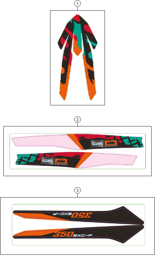 Sprängskiss: Decal – KTM 350 EXC-F 6DAYS 2027