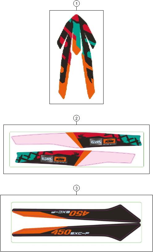 Sprängskiss: Decal – KTM 450 EXC-F 6DAYS 2027
