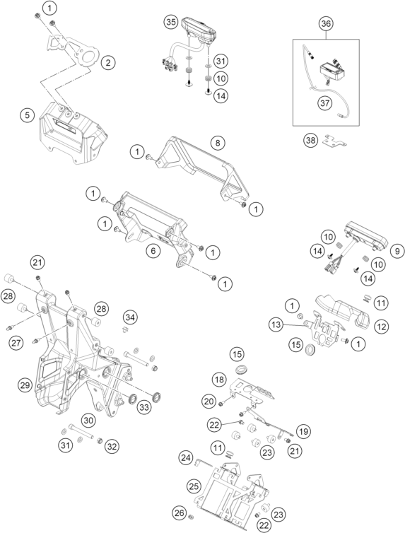 Sprängskiss: Instruments / Lock System – KTM 450 RALLY REPLICA Benavides Edition 2027