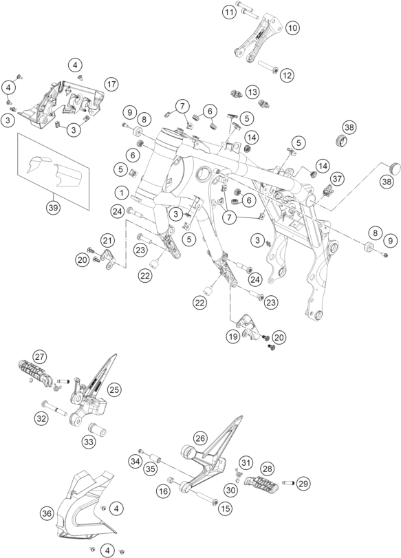 Sprängskiss: Frame – KTM 790 DUKE, black - D.D. 2027