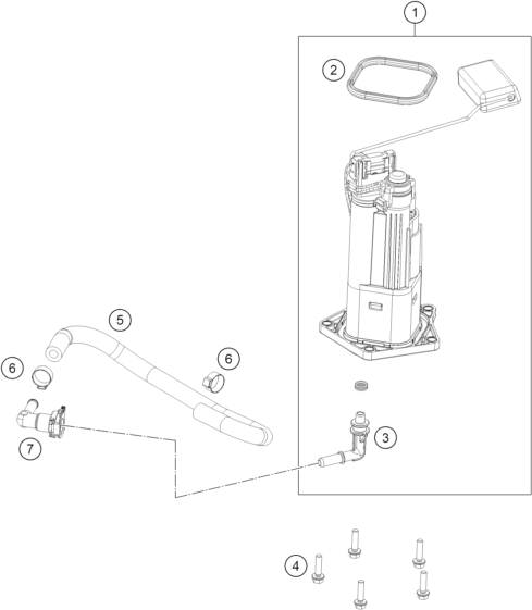 Sprängskiss: Fuel Pump – KTM 790 DUKE, black - D.D. 2027