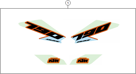 Sprängskiss: Decal – KTM 790 DUKE L, orange - D.D. 2027