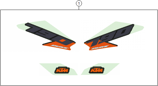 Sprängskiss: Decal – KTM 790 DUKE, black - D.D. 2027