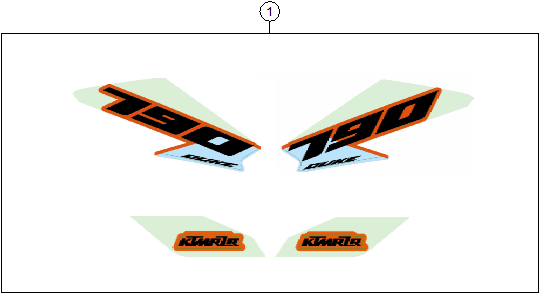 Sprängskiss: Decal – KTM 790 DUKE, orange - D.D. 2027