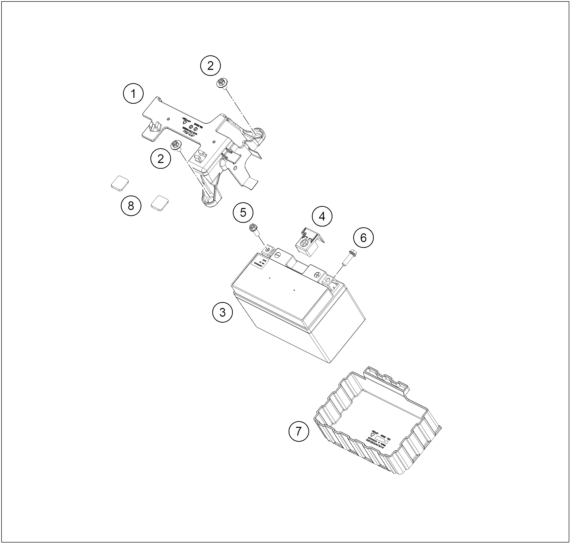 Sprängskiss: Battery – KTM 790 DUKE, black - D.D. 2027
